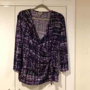 Anne Klein silky wrap top